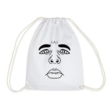 Homme malheureux visage triste - Sac de sport léger - blanc - Devant