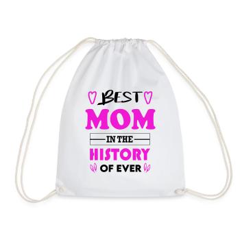 Best Mom Beste Mama for Ever für immer - Turnbeutel - Weiß - Vorne