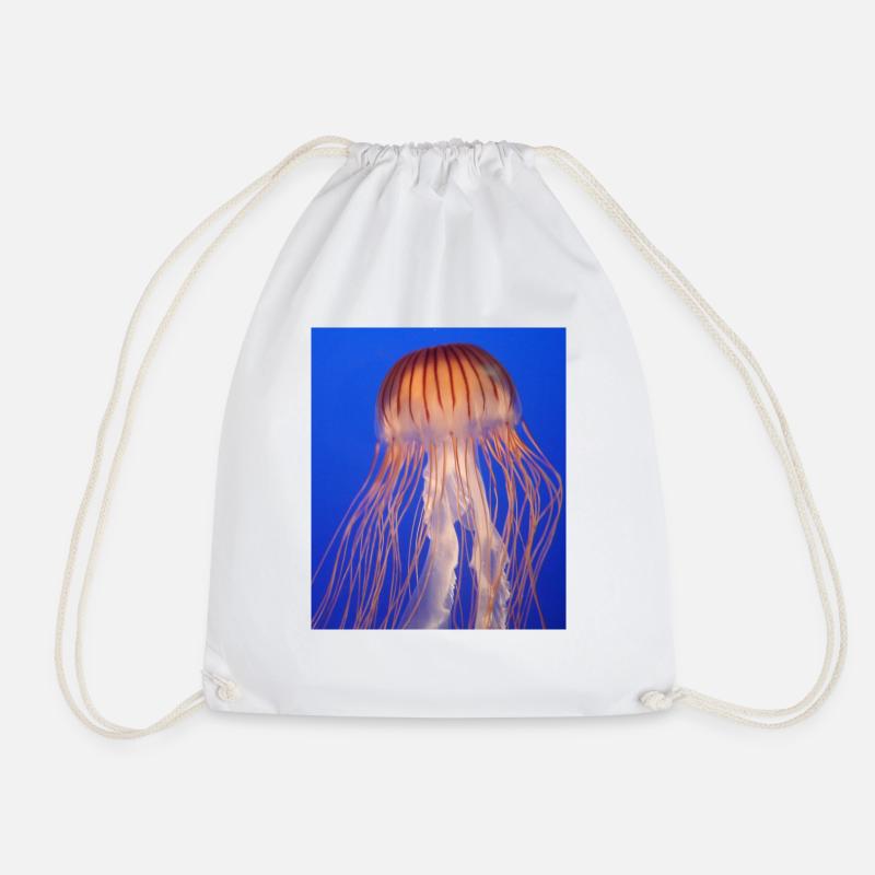 Jellyfish - Drawstring Bag - white
