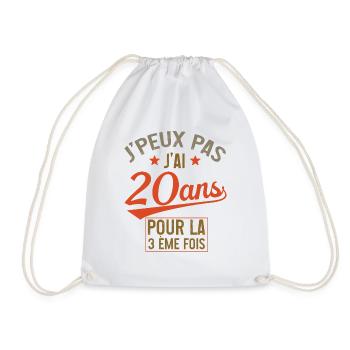 Je peux pas j'ai 20 ans pour la 3ème fois cadeau - Sac de sport léger - blanc - Devant