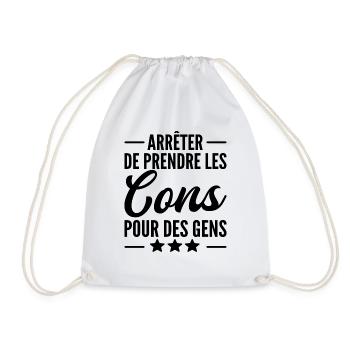 arrêter de prendre les cons pour des gens - Sac de sport léger - blanc - Devant