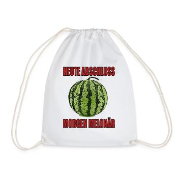 Abitur Melonär Millionär T shirt Design - Turnbeutel - Weiß - Vorne