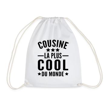 cousine la plus cool du monde / humour cousine - Sac de sport léger - blanc - Devant