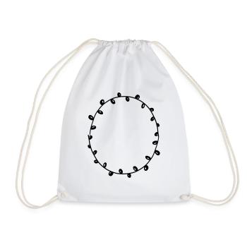 Floral Garland Flowers Hearts 17 Drawing Area 17 - Drawstring Bag - white - Front
