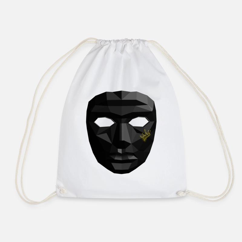 Geometric mask - Drawstring Bag - white
