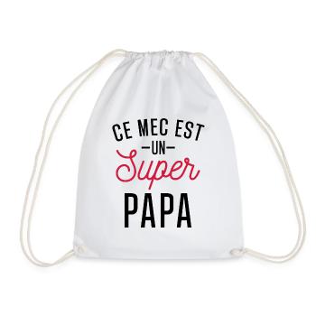 Ce mec est un super papa / cadeau humour papa - Sac de sport léger - blanc - Devant