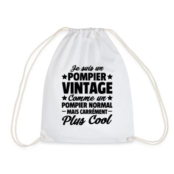 je suis un pompier vintage / cadeau humour pompier - Sac de sport léger - blanc - Devant