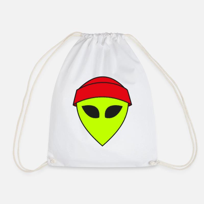 alien - Drawstring Bag - white