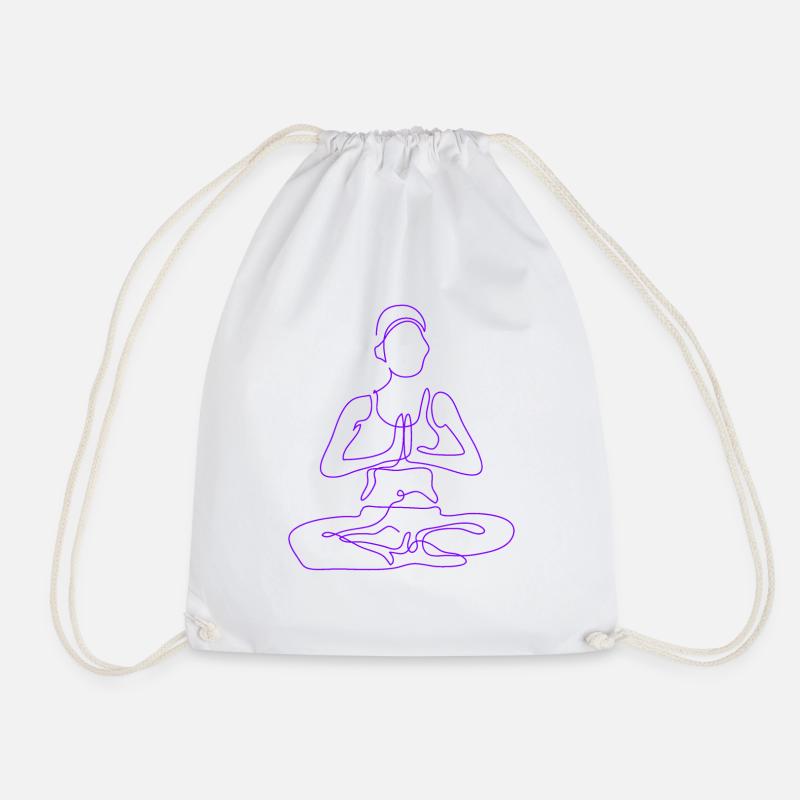 1 Yoga Padmasana oder Lotusblüte | 7. Violette Flamme - Turnbeutel - Weiß