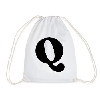 Letter Q - Drawstring Bag - white - Front