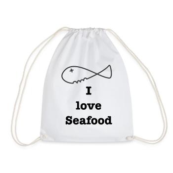 I love Seafood 2 - Drawstring Bag - white - Front