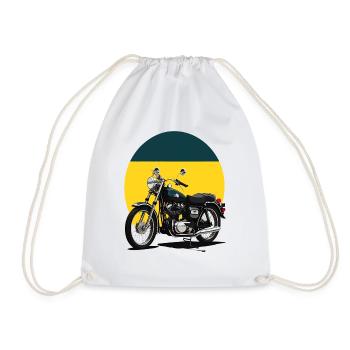 Vintage Motorrad Illustration - Turnbeutel - Weiß - Vorne