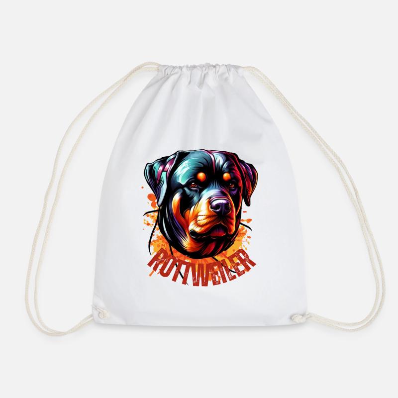 Rottweiler Graffiti Braun - Turnbeutel - Weiß