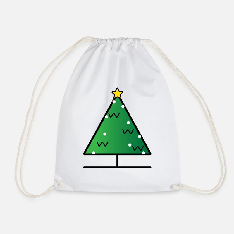 Christmas Tree - Drawstring Bag - white