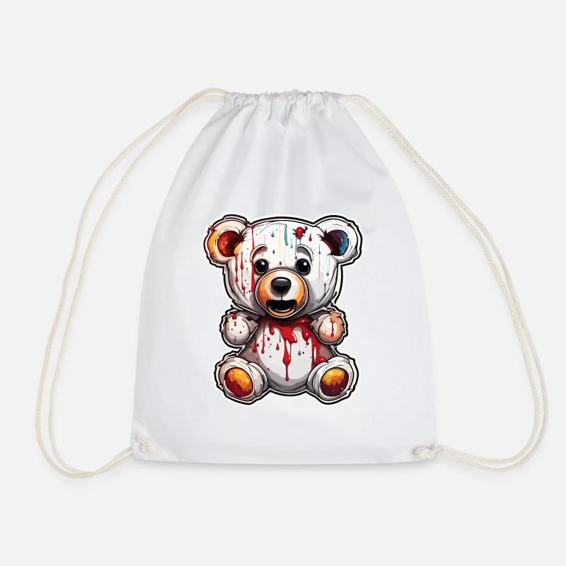 Teddybär / Kuscheltier / Stofftier / Geschenkidee - Turnbeutel - Weiß