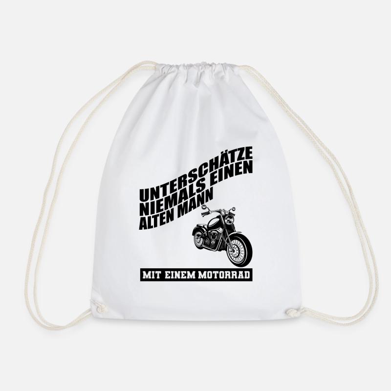 Lustiges Motorrad Design, lustiger Motorrad Spruch - Turnbeutel - Weiß