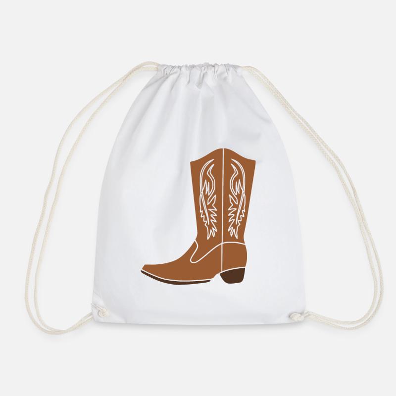 Cowboystiefel - Turnbeutel - Weiß