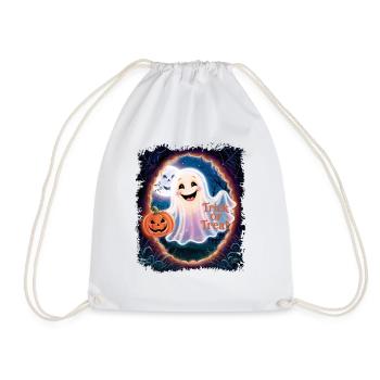 Trick or Treat halloween ghost funny - Drawstring Bag - white - Front