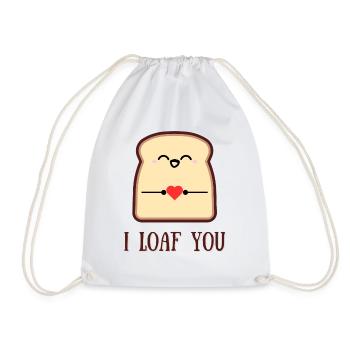 I loaf you - Drawstring Bag - white - Front