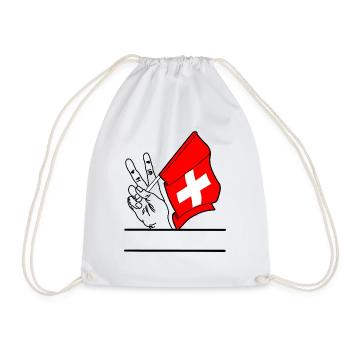 Drapeau Suisse signe de paix espace texte - Sac de sport léger - blanc - Devant