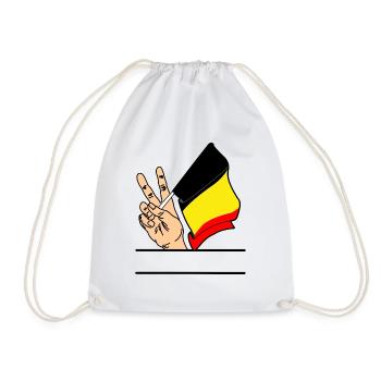 Drapeau Belgique signe de paix espace texte - Sac de sport léger - blanc - Devant