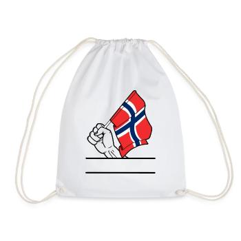Flagge Norwegen transparenter Fausttextraum - Turnbeutel - Weiß - Vorne