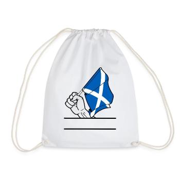Flagge Schottland transparenter Fausttextraum - Turnbeutel - Weiß - Vorne