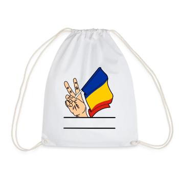 Drapeau Roumanie signe de paix espace texte - Sac de sport léger - blanc - Devant