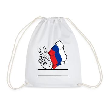 Drapeau Russie transparent signe de paix texte - Sac de sport léger - blanc - Devant