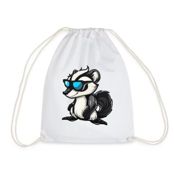 Skunk Comic Cool - Drawstring Bag - white - Front