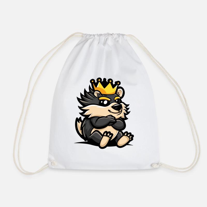 Hérisson Cartoon Couronne - Sac de sport léger - blanc