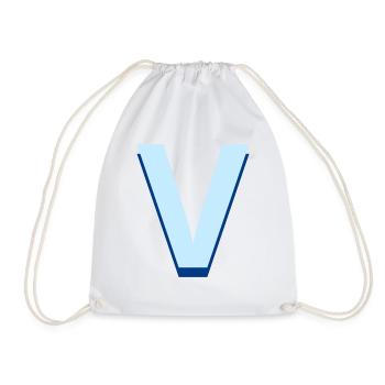 Pop und moderner blauer Buchstabe v - Turnbeutel - Weiß - Vorne