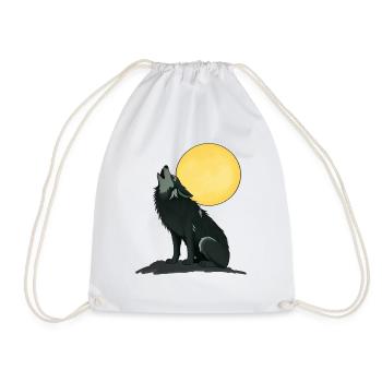 🌙🐺 Lone Wolf – Mystic & Nature T-Shirt - Drawstring Bag - white - Front
