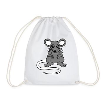 Souris a l’air en colère en colère frustré en colère agressif - Sac de sport léger - blanc - Devant
