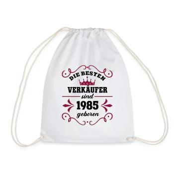 Verkäufer Geburtstag Jahrgang 1985 Verkäuferin - Turnbeutel - Weiß - Vorne