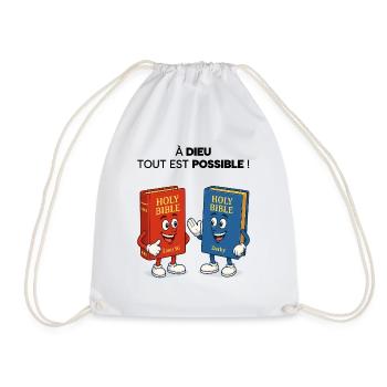 Bible T-Shirt - Drawstring Bag - white - Front