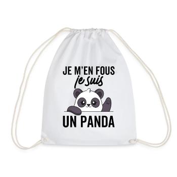I don't care, I'm a panda - Drawstring Bag - white - Front
