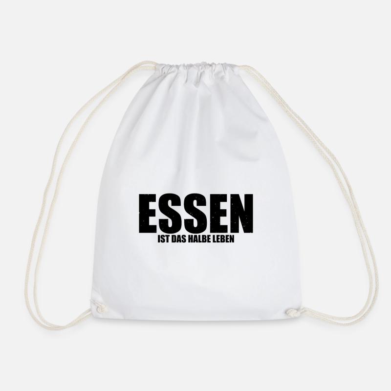 Essen ist das halbe Leben - Turnbeutel - Weiß