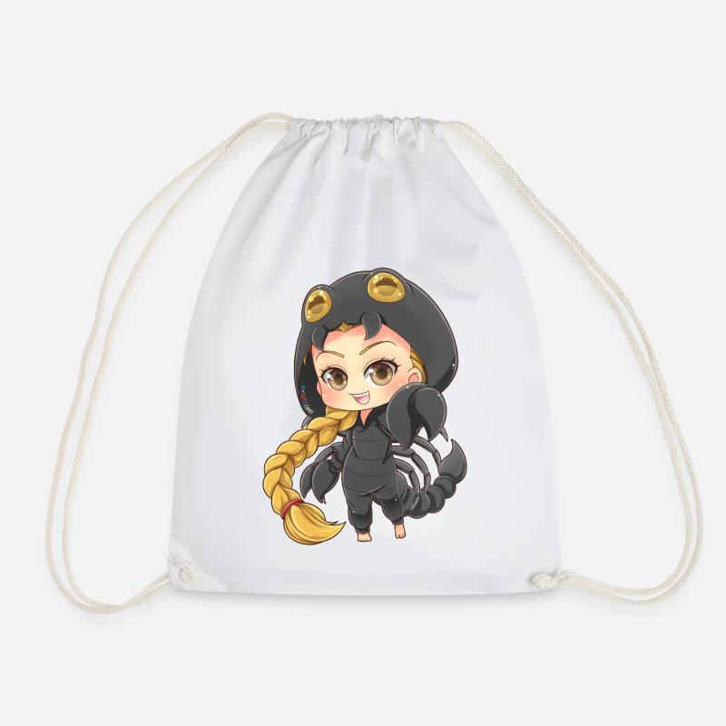MOSBIES Skorpion Horoskop Sternzeichen Geschenk - Turnbeutel - Weiß