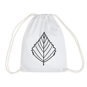 silhouette birch leaf tree plant shape clip art desig - Drawstring Bag - white - Front