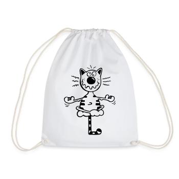 Fitness cat - Drawstring Bag - white - Front