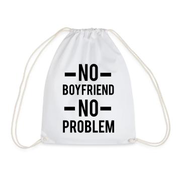 No Boyfriend - Drawstring Bag - white - Front