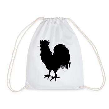 Rooster shadow image of roosters logo - Drawstring Bag - white - Front