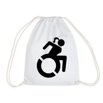 Symbole de fauteuil roulant pour les femmes, mesdames # - Sac de sport léger - blanc - Devant