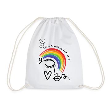 Mois de la fierté Love Borders Rainbow LGBTQ Queer - Sac de sport léger - blanc - Devant