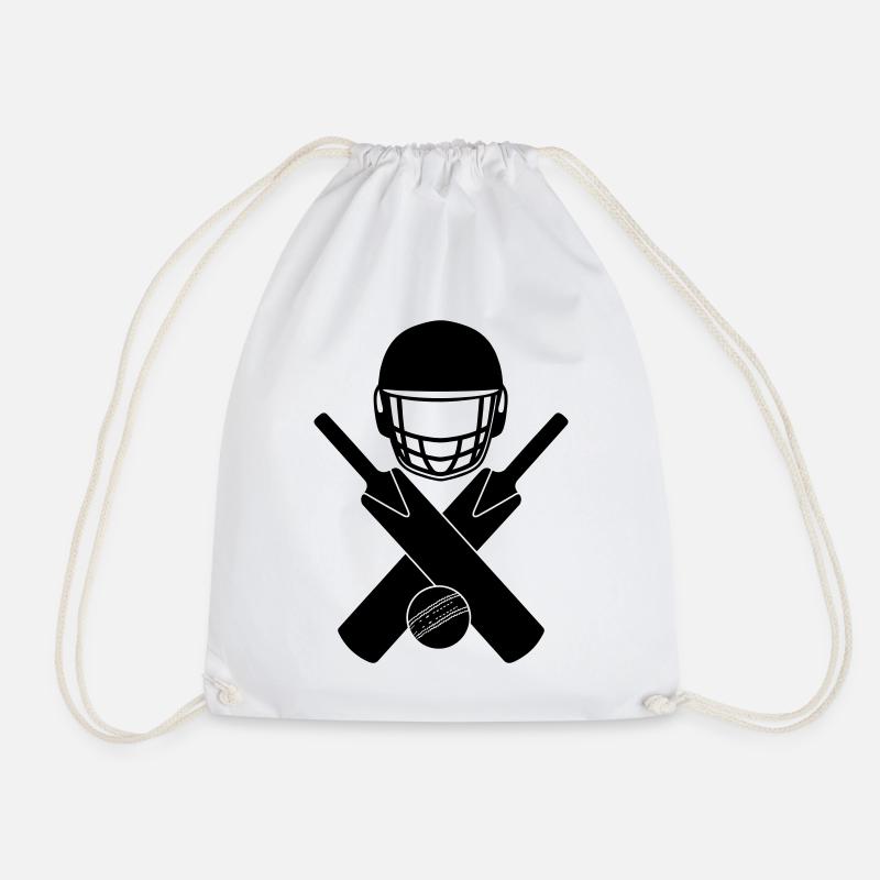 Cricket-Logo-Schattenbild - Turnbeutel - Weiß