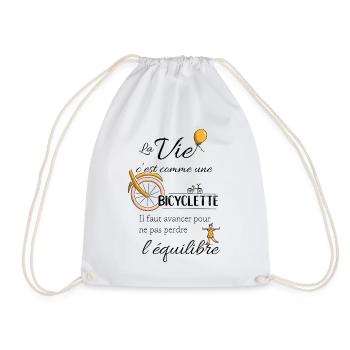 Equilibre et bicyclette - Sac de sport léger - blanc - Devant