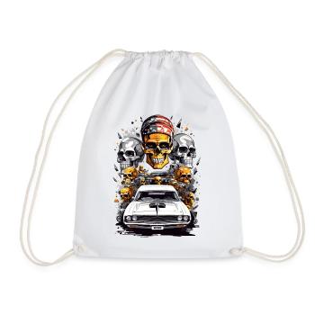 Muscle Car et crânes - Sac de sport léger - blanc - Devant