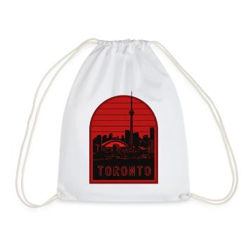 Toronto Skyline Rot Silhouette - Turnbeutel - Weiß - Vorne