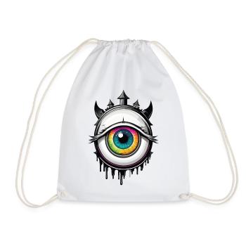 Eye with horns - Drawstring Bag - white - Front
